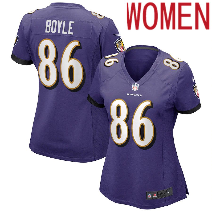 Women Baltimore Ravens #86 Nick Boyle Nike Purple Game NFL Jersey